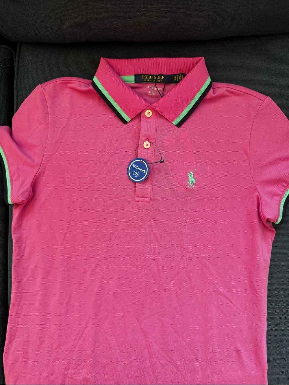 Polo by Ralph Lauren Pink Polo with Green Trim